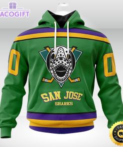 nhl san jose sharks hoodie specialized design x the mighty ducks 3d unisex hoodie 1