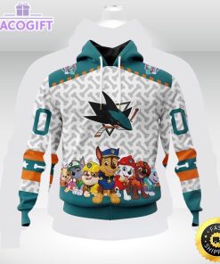 nhl san jose sharks special paw patrol 3d unisex hoodie unisex hoodie 1