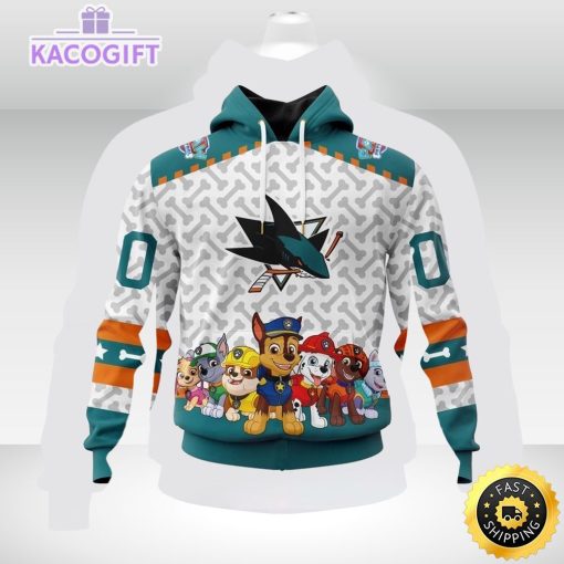 nhl san jose sharks special paw patrol 3d unisex hoodie unisex hoodie 1