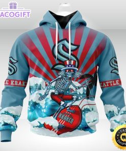 nhl seattle kraken hoodie specialized kits for the grateful dead 3d unisex hoodie