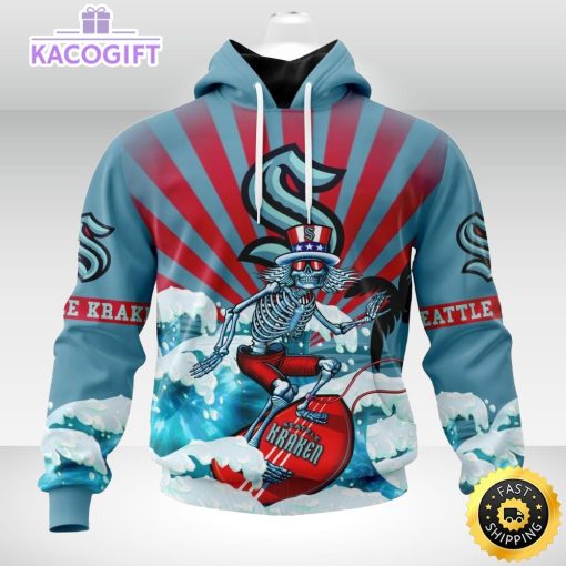 nhl seattle kraken hoodie specialized kits for the grateful dead 3d unisex hoodie