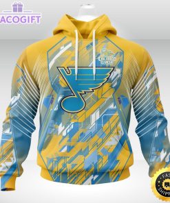 nhl st louis blues 3d hoodie mighty warrior fearless against childhood cancers