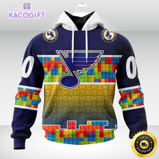 nhl st louis blues 3d unisex hoodie autism awareness design unisex hoodie 1