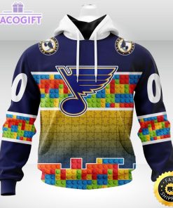nhl st louis blues 3d unisex hoodie autism awareness design unisex hoodie 2