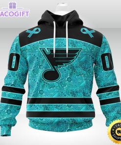 nhl st louis blues 3d unisex hoodie special design fight ovarian cancer 1