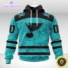 nhl st louis blues 3d unisex hoodie special design fight ovarian cancer