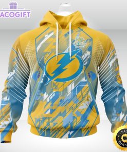 nhl tampa bay lightning 3d hoodie mighty warrior fearless against childhood cancers