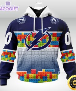 nhl tampa bay lightning 3d unisex hoodie autism awareness design unisex hoodie