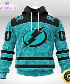 nhl tampa bay lightning 3d unisex hoodie special design fight ovarian cancer 1