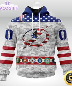 nhl tampa bay lightning hoodie armed forces appreciation 3d unisex hoodie