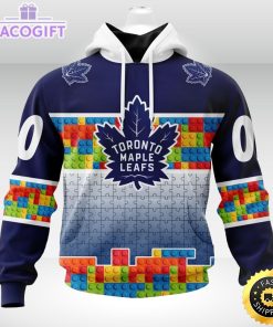 nhl toronto maple leafs 3d unisex hoodie autism awareness design unisex hoodie