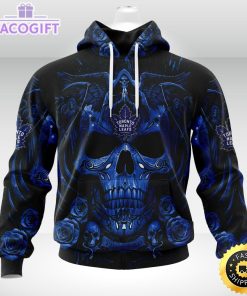 nhl toronto maple leafs hoodie special design with skull art 3d unisex hoodie 1