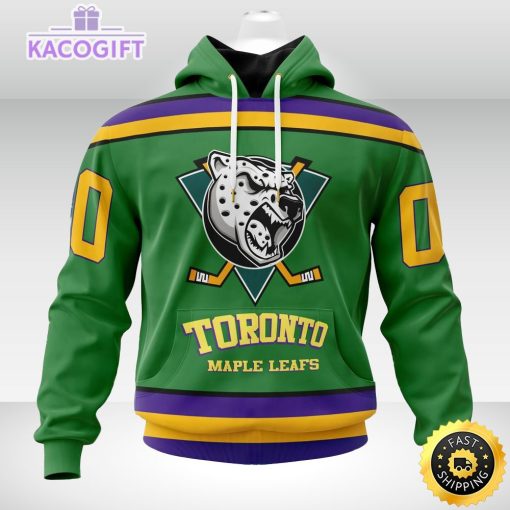 nhl toronto maple leafs hoodie specialized design x the mighty ducks 3d unisex hoodie 1