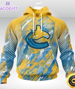 nhl vancouver canucks 3d hoodie mighty warrior fearless against childhood cancers