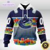 nhl vancouver canucks 3d unisex hoodie autism awareness design unisex hoodie