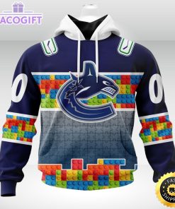 nhl vancouver canucks 3d unisex hoodie autism awareness design unisex hoodie 2