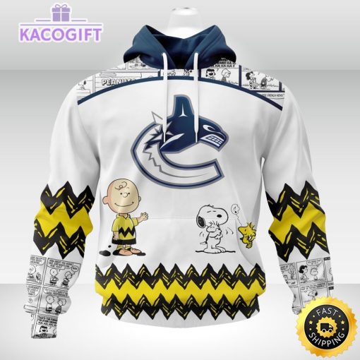 nhl vancouver canucks 3d unisex hoodie special snoopy design unisex hoodie 1