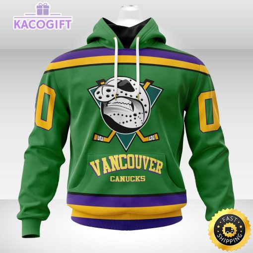 nhl vancouver canucks hoodie specialized design x the mighty ducks 3d unisex hoodie 1