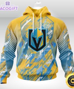 nhl vegas golden knights 3d hoodie mighty warrior fearless against childhood cancers