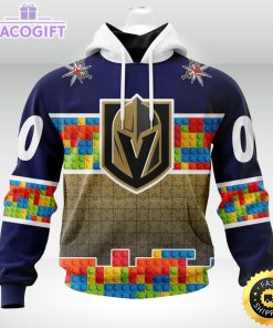 nhl vegas golden knights 3d unisex hoodie autism awareness design unisex hoodie 2