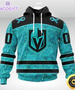 nhl vegas golden knights 3d unisex hoodie special design fight ovarian cancer 2