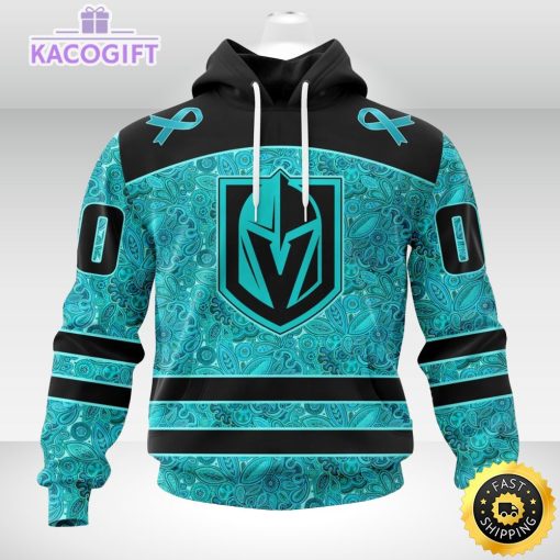 nhl vegas golden knights 3d unisex hoodie special design fight ovarian cancer 2