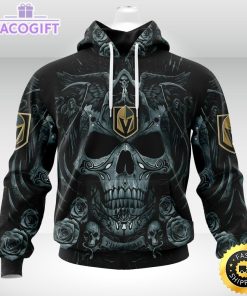 nhl vegas golden knights hoodie special design with skull art 3d unisex hoodie