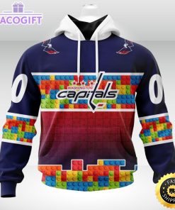 nhl washington capitals 3d unisex hoodie autism awareness design unisex hoodie 1