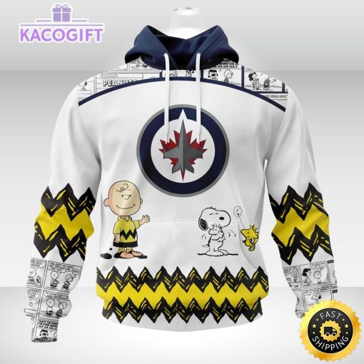 nhl winnipeg jets 3d unisex hoodie special snoopy design unisex hoodie 1