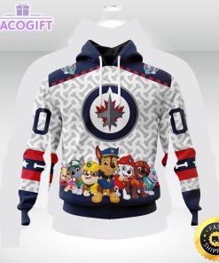 nhl winnipeg jets special paw patrol 3d unisex hoodie unisex hoodie 1