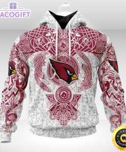 personalized nfl arizona cardinals hoodie norse viking symbols unisex hoodie