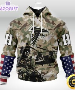 personalized nfl atlanta falcons hoodie special salute to service design 3d unisex hoodie