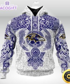 personalized nfl baltimore ravens hoodie norse viking symbols unisex hoodie