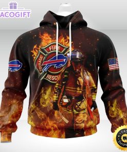 personalized nfl buffalo bills hoodie honor firefighters first responders unisex hoodie