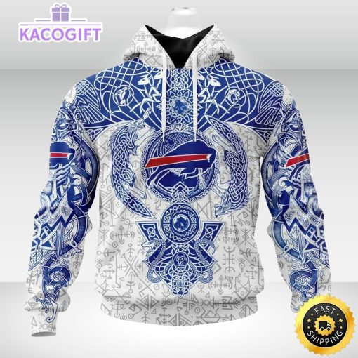 personalized nfl buffalo bills hoodie norse viking symbols unisex hoodie