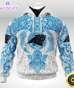 personalized nfl carolina panthers hoodie norse viking symbols unisex hoodie