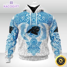 personalized nfl carolina panthers hoodie norse viking symbols unisex hoodie