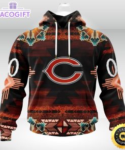 personalized nfl chicago bears hoodie special native costume design 3d unisex hoodie