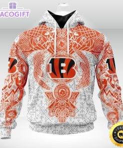 personalized nfl cincinnati bengals hoodie norse viking symbols unisex hoodie