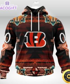 personalized nfl cincinnati bengals hoodie special native costume design 3d unisex hoodie