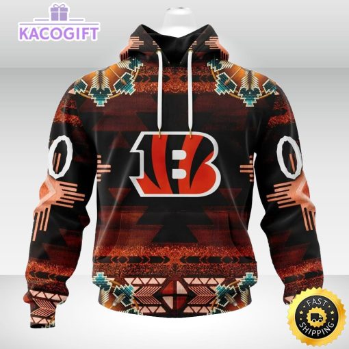 personalized nfl cincinnati bengals hoodie special native costume design 3d unisex hoodie