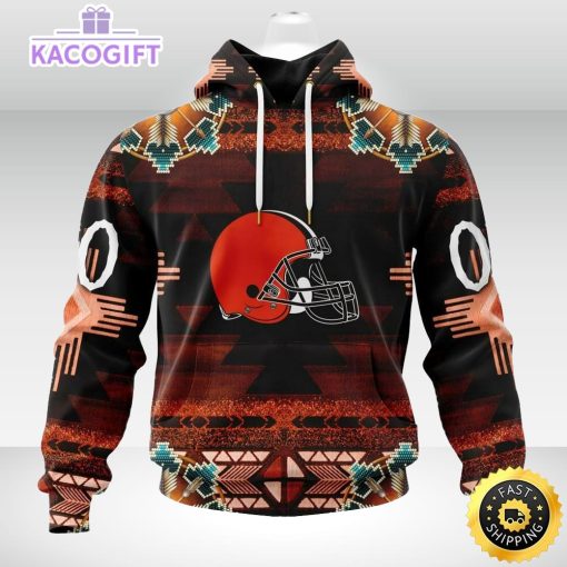 personalized nfl cleveland browns hoodie special native costume design 3d unisex hoodie