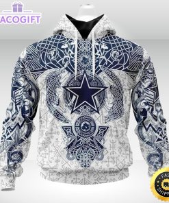 personalized nfl dallas cowboys hoodie norse viking symbols unisex hoodie