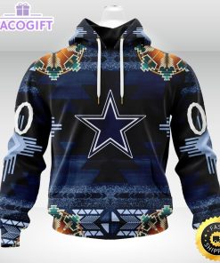 personalized nfl dallas cowboys hoodie special native costume design 3d unisex hoodie