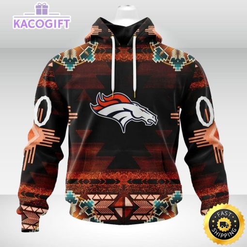 personalized nfl denver broncos hoodie special native costume design 3d unisex hoodie