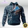 personalized nfl detroit lions hoodie special navy camo veteran design 3d unisex hoodie