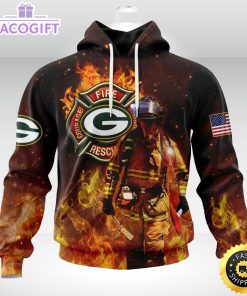 personalized nfl green bay packers hoodie honor firefighters first responders unisex hoodie