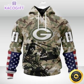 personalized nfl green bay packers hoodie special salute to service design 3d unisex hoodie