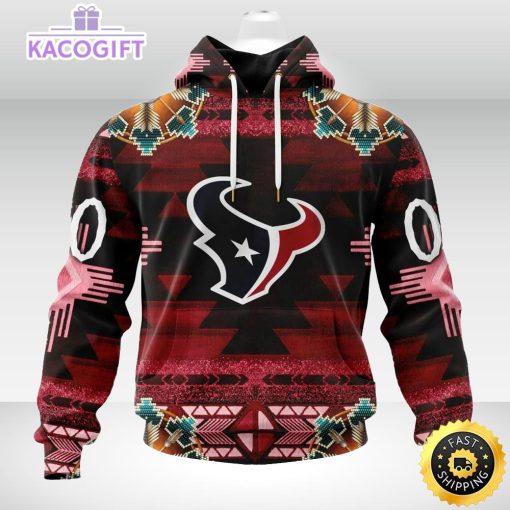 personalized nfl houston texans hoodie special native costume design 3d unisex hoodie