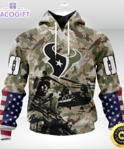 personalized nfl houston texans hoodie special salute to service design 3d unisex hoodie